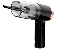 Автомобільний пилосос ручний з підсвічуванням, зарядкою від прикурювача Vacuum cleaner 2в1 чорний 120W (wm-4039_283)