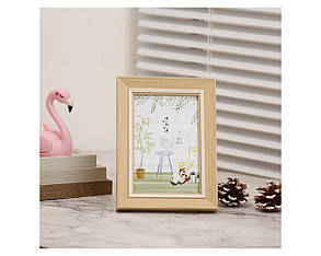 Фоторамка 10×15 під дерево, бежевий колір – настільна вертикальна і горизонтальна рамка