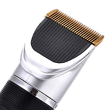 Бездротова машинка для стрижки волосся з керамічними лезами Gemei GM-550 чорний з червоним (GM-550_416), фото 5