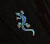 Брошка Ящірка з бірюзовими та синіми стразами BRS060, фото 4