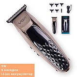 Машинка для стрижки волосся (триммер) бездротова з USB зарядкою VGR V-093 сріблясто-чорна 5W (24324-V-093_285), фото 2