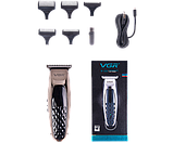 Машинка для стрижки волосся (триммер) бездротова з USB зарядкою VGR V-093 сріблясто-чорна 5W (24324-V-093_285), фото 4