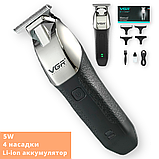 Машинка для стрижки волосся (триммер) бездротова з USB зарядкою VGR V-171 чорна 5W (24325-V-171_363), фото 2