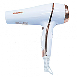 Фен професійний для волосся з насадкою GEMEI GM-108 2400 Вт білий (GM-108), фото 5