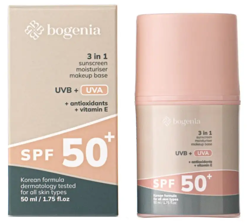 Сонцезахисний крем для обличчя 3в1 Bogenia Sunscreen SPF50+ (50мл.)