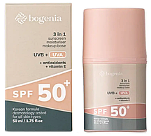 Сонцезахисний крем для обличчя 3в1 Bogenia Sunscreen SPF50+ (50мл.)