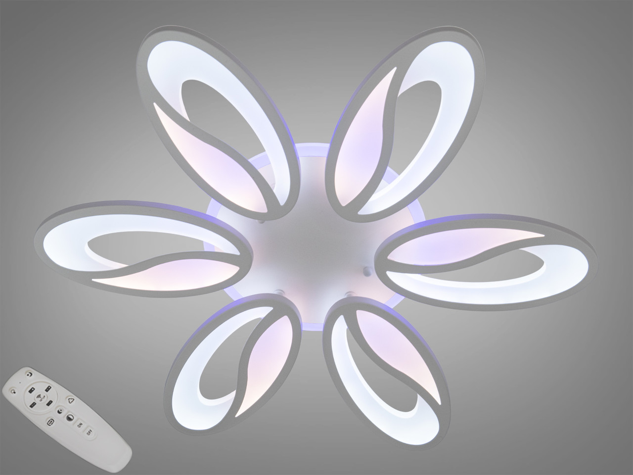 Світлодіодна люстра з кольоровою підсвіткою 8090/6WH LED 3color dimmer, фото 1