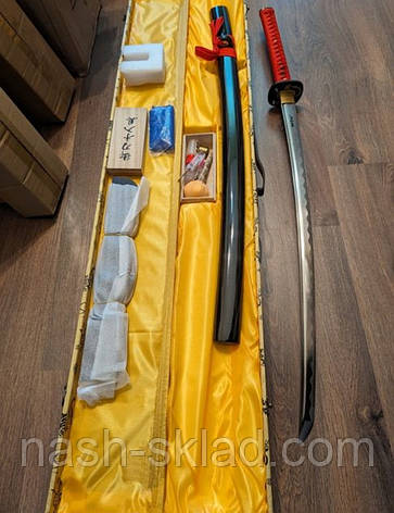 Катана Червоний Дракон, супер подарунок + підставка і дерев'яний кейс, фото 1