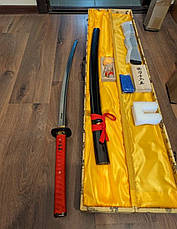 Катана Червоний Дракон, супер подарунок + підставка і дерев'яний кейс, фото 5