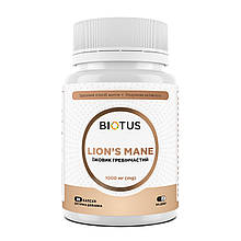Їжовик гребінчастий, Lion's Mane, Biotus, 1000 мг, 30 капсул