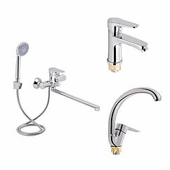 Акційний набір Lidz Nicole: Змішувач 005 Chrome + Змішувач 001F Chrome + Змішувач 008F Chrome