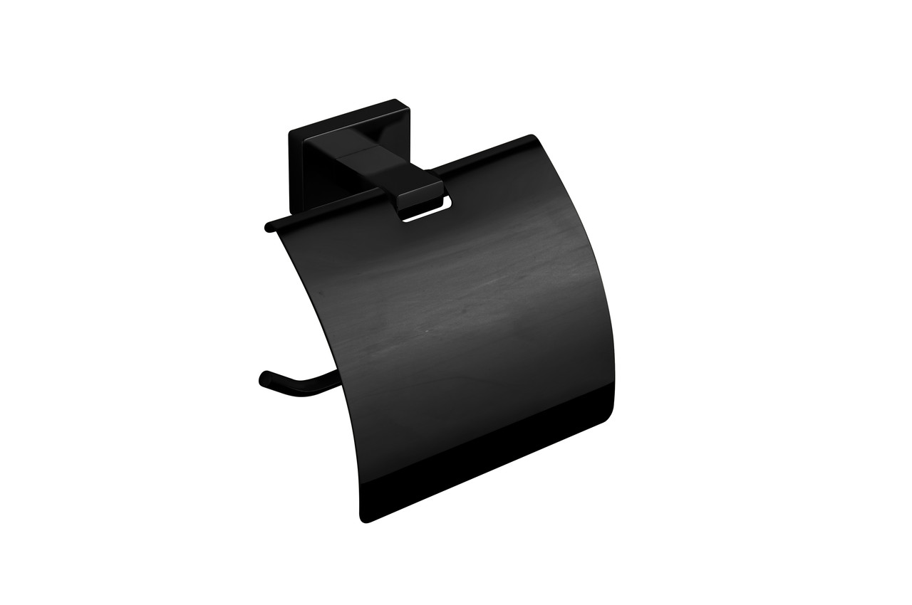 Тримач для туалетного паперу з кришкою VBI MERCURY BLACK
