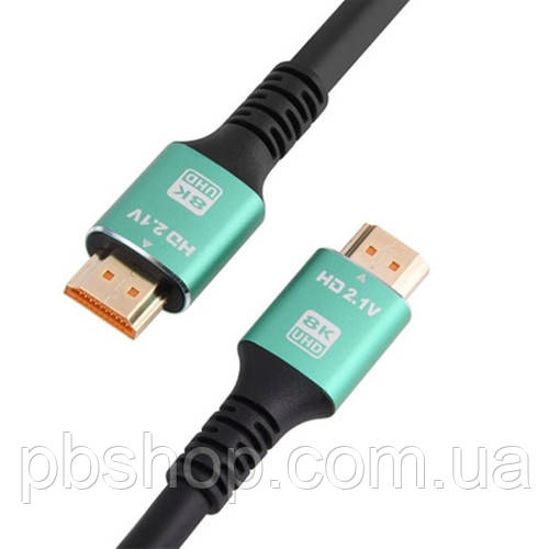 Кабель HDMI — HDMI 20м v2.1 8K UHD позолочений грубий, Premium, фото 1