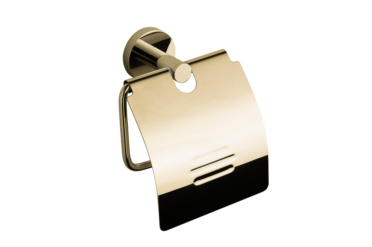 Тримач для туалетного паперу з кришкою VBI URANUS GOLD