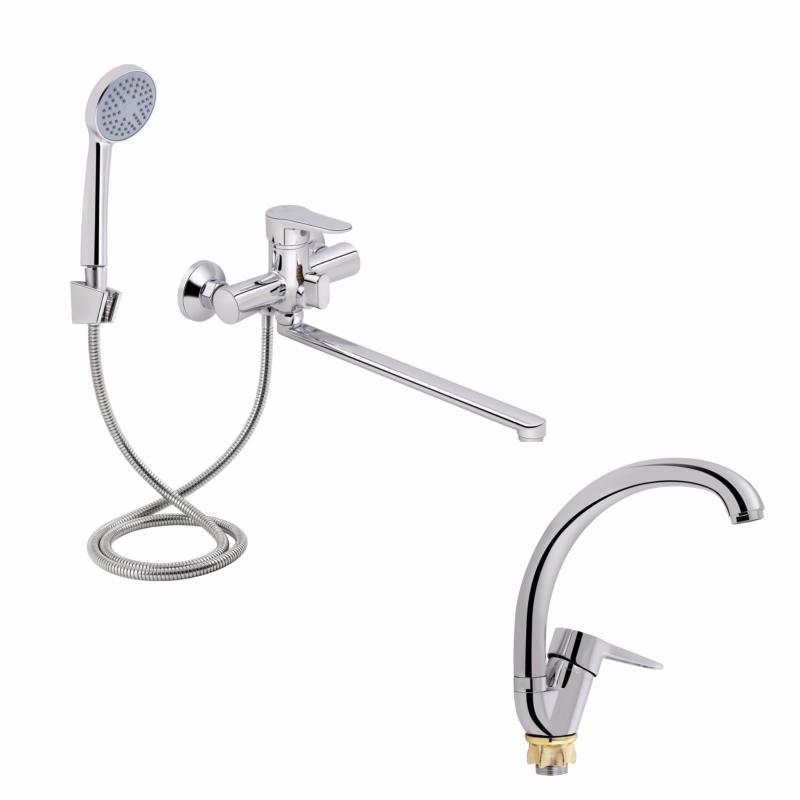 Акційний набір Lidz Nicole: Змішувач 005 Chrome + Змішувач 008F Chrome, фото 1