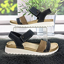 Босоніжки жіночі Inblu сині шкіряні 4466, фото 2