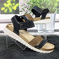 Босоніжки жіночі Inblu сині шкіряні 4466, фото 3