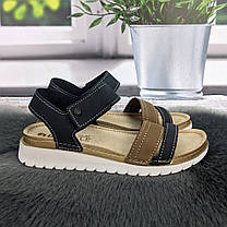 Босоніжки жіночі Inblu сині шкіряні 4466, фото 4