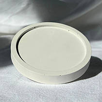Підставка гіпсова кругла біла 8х1,1 см