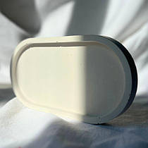 Підставка гіпсова овальна-2 біла 9,5х18х1,7 см