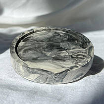 Підставка гіпсова кругла мармур чорний 8х1,1 см