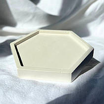 Підставка гіпсова шестикутна біла 10х1,1 см