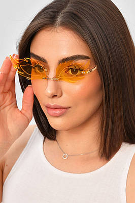 Окуляри-полум'я жіночі вузькі жовтого кольору 204200T Безкоштовна доставка