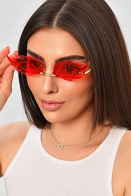 Окуляри-полум'я жіночі вузькі червоного кольору 204202T Безкоштовна доставка