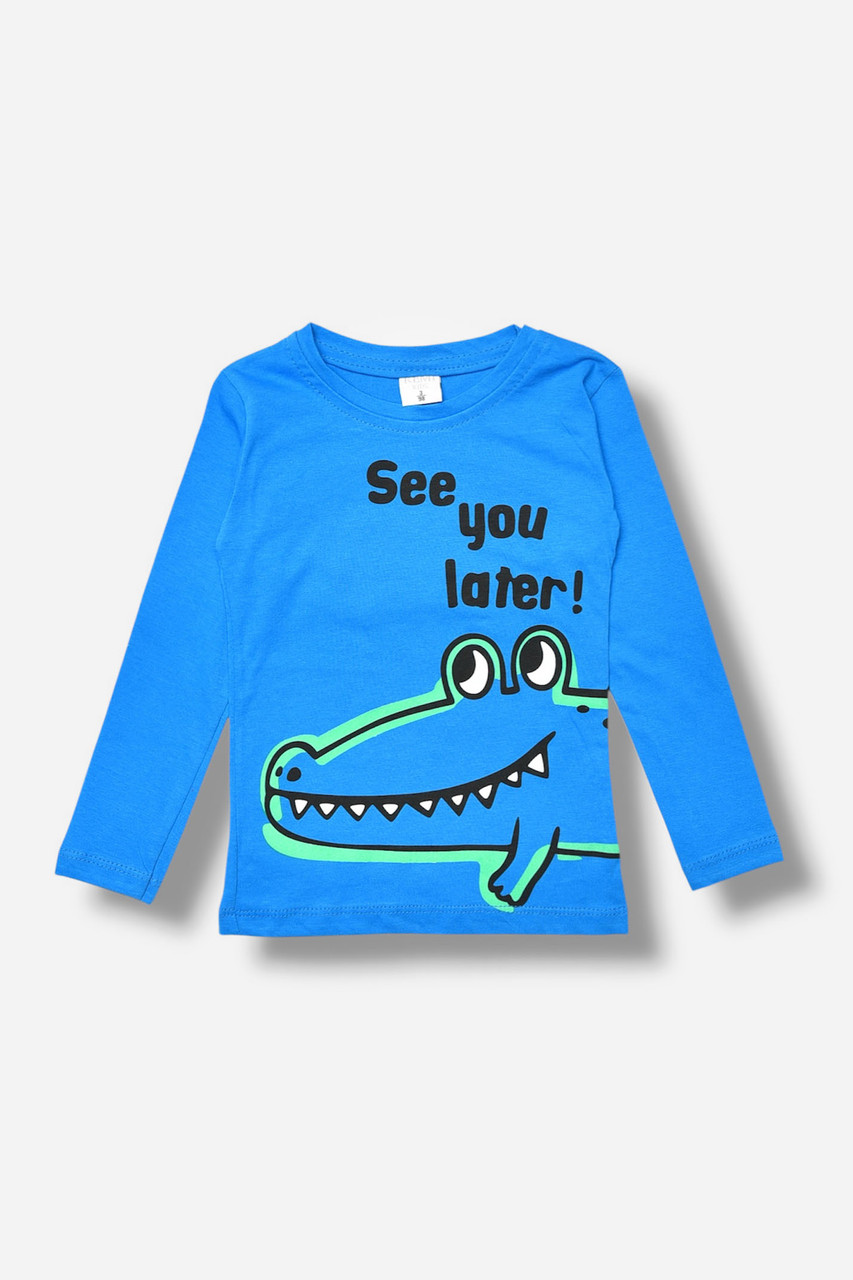 Лонгслів дитячий для хлопчика синього кольору 196563M, фото 1