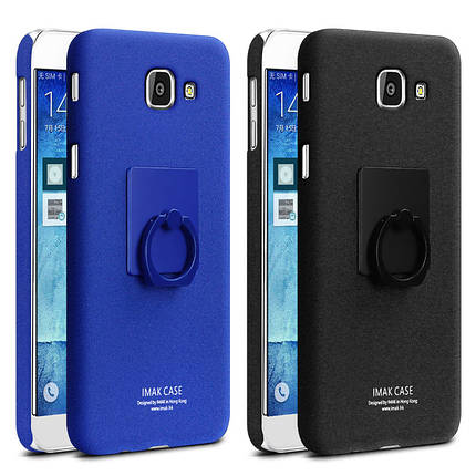 Пластиковий чохол Imak з кільцем підставкою для Samsung Galaxy A3 2017 Duos SM-A320 чорний і синій, фото 2