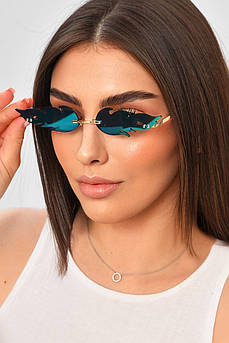 Окуляри-полум'я жіночі вузькі зеленого кольору 204193M