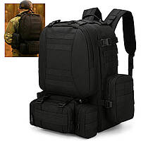 Тактический рюкзак с подсумками 55л, 55х40х22см, B08, Черный / Штурмовой рюкзак с системой Молли