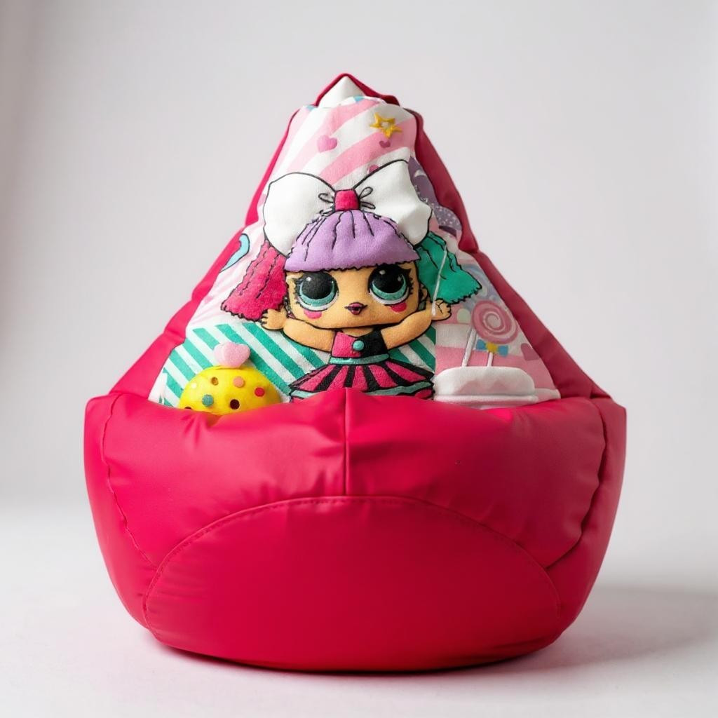 Рожеве дитяче Крісло груша мішок LOL 90х60 ЛОЛ, фото 1