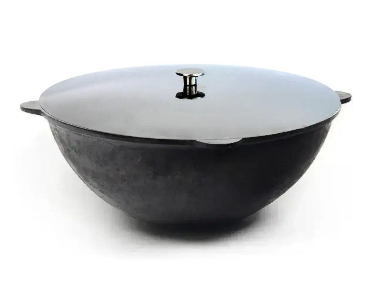 Узбецький казан чавунний Davr Metall  50 л дно кругле