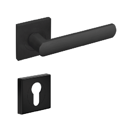 Ручка DND LUCE 02, 55 мм - квадрат, з накладкою під циліндр, чорний, фото 1