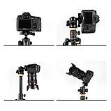 Штатив алюмінієвий з горизонтальною штангою та моноподом 59-159см QZSD Q999HE, фото 4