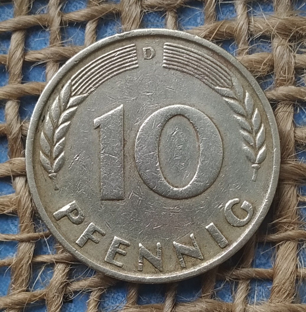 10 пфенiгiв 1950 року. (D) Нiмеччина - ФРН, фото 1