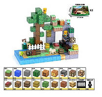 Конструктор Minecraft магнітний 203 деталі, набір із фігурками