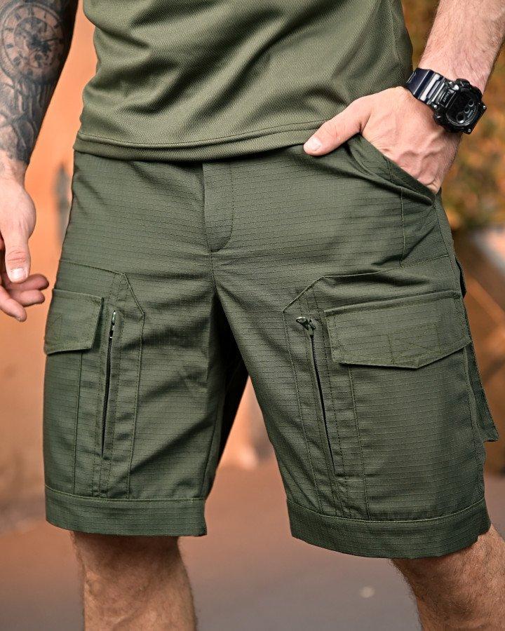 Тактичні міські шорти GEN 3 олива ріп-стоп ПП7724 ТМ, фото 1