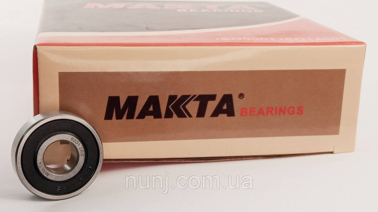Підшипник 6201-2RS-МАКТА МАКТА (180201) розміри: 12*32*10 кульковий радіальний закритий, фото 1