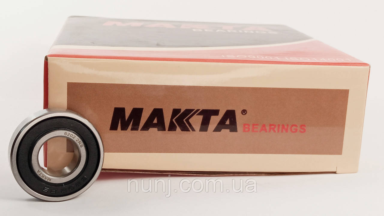 Підшипник 6202-2RS-МАКТА МАКТА (180202) розміри: 15*35*11 кульковий радіальний закритий, фото 1