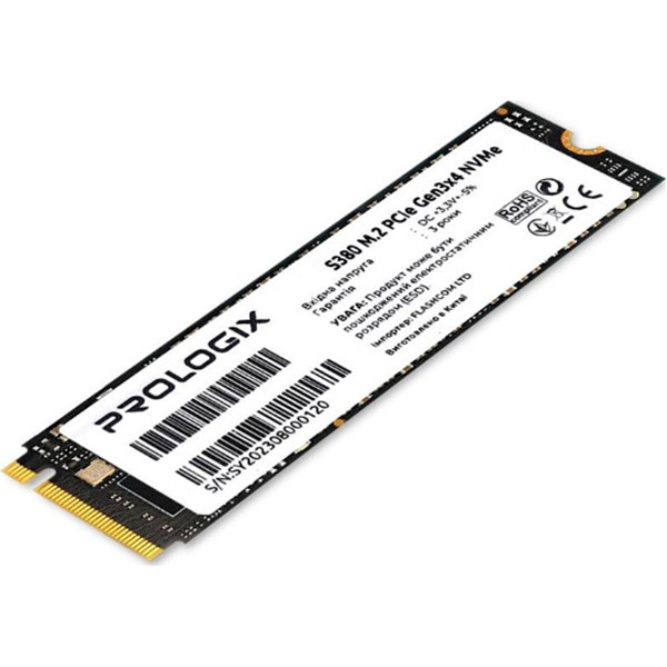 Накопичувач SSD 256GB Prologix S380 M.2 2280 PCIe 3.0 x4 NVMe TLC (PRO256GS380), фото 1