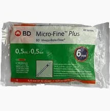Шприц BD Micro-Fine Plus 0,5 мл U-100 31G * 6 мм (в упак. 10шт.)