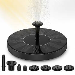 Фонтан сонячний 18см з 6 насадками / Плаваючий фонтан / Фонтан водоспад для саду