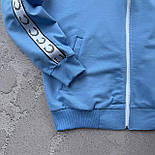 Чоловіча спортивна кофта Fred фред перрі весна-осінь блакитна. Олімпійка на блискавці з лампасом Туреччина, фото 5