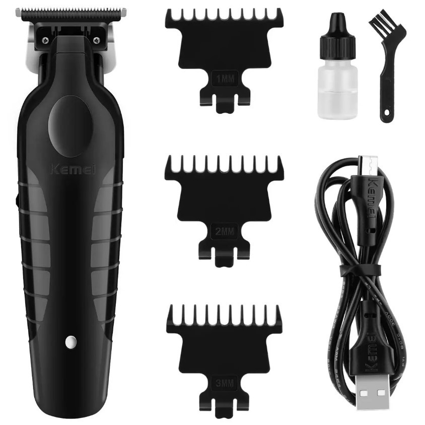 Тример Kemei KM-2299 акумуляторний з USB-зарядкою та 3 насадками, фото 1