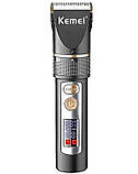 Тример Kemei KM-5073 акумуляторний з ЖК-дисплеєм і 4 насадками, фото 3
