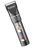 Тример Kemei KM-5073 акумуляторний з ЖК-дисплеєм і 4 насадками, фото 5
