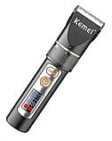Тример Kemei KM-5073 акумуляторний з ЖК-дисплеєм і 4 насадками, фото 6