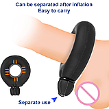 Кільце посилення та продовження ерекції надувне, ерекційне кільце з грушею для накачування, інтимні іграшки, фото 7